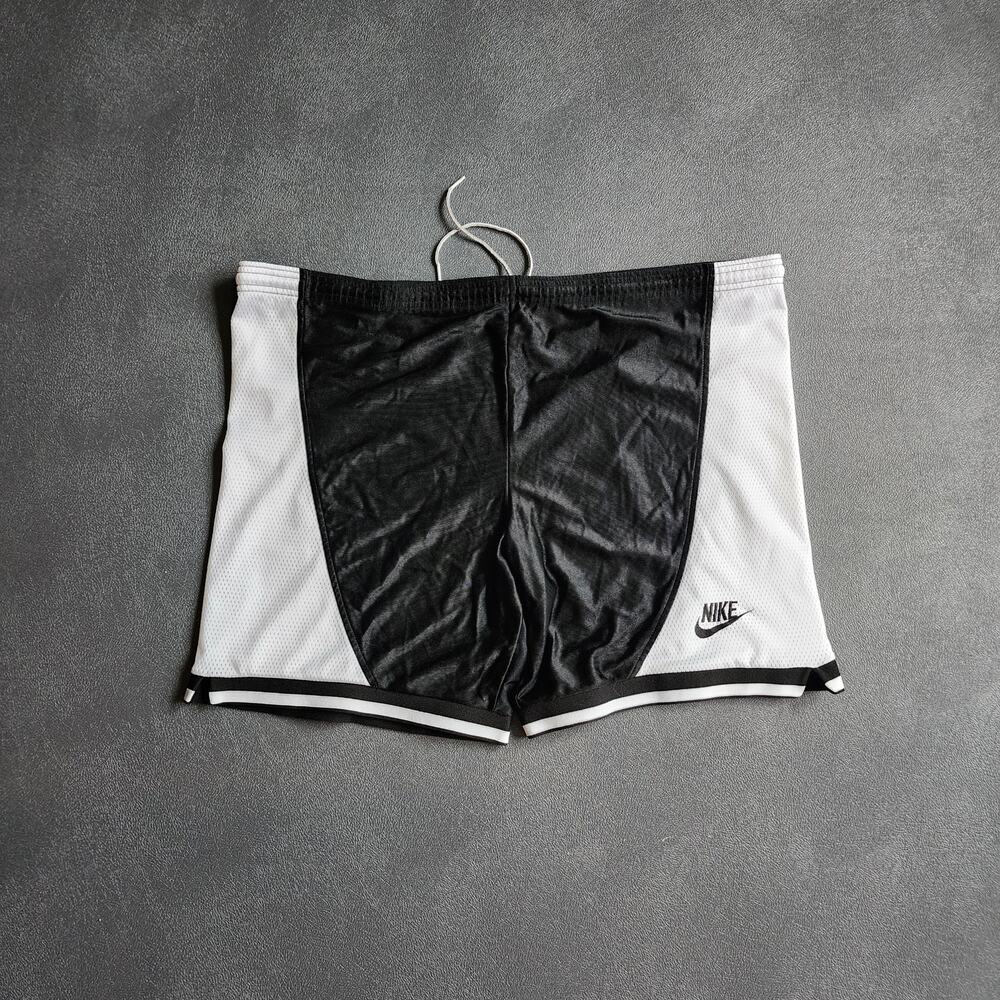 Vintage 90's Nike Mini Side Swoosh Black White Drawstring Shorts XXL
